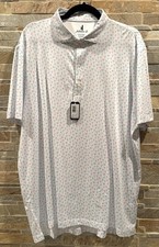 Johnnie-O Men's XL White Pin Up Featherweight Performance Jersey Polo MSRP $110 picture