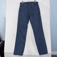 Vintage Wrangler 13MWZ Jeans Mens 33x34 Blue Cowboy Cut Straight Leg USA Made picture