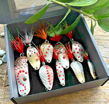 9 pcs Handmade Metal Fishing Spoon Lure Set – Multi-Species Predator Lures picture