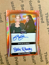 2024 LEAF METAL  EMILIA CLARKE 3/3 SIGNED AUTO BELLA RAMSEY GAME OF THRONES RARE picture