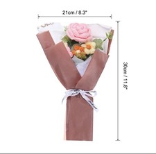 Crochet Flowers Bouquet Handmade Knitted Bouquet Rose Pink picture