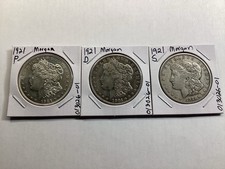 1921-PDS Morgan 90% Silver Dollar -Lot of 3-US Silver Dollars 013026 01tue picture