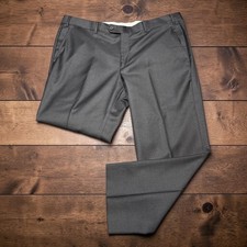 Santorelli Roma Loro Piana Charcoal Wool Dress Pants Mens 40x27 Made Italy picture