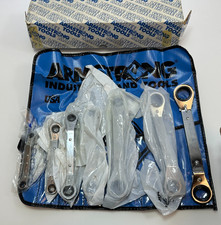 NOS Armstrong Tools USA 54-655 7pc Metric 7mm-21mm Offset Ratcheting Wrench Set picture