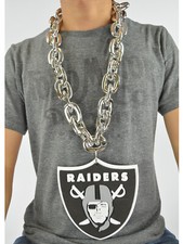New NFL Las Vegas Raiders SILVER Fan Chain Big Necklace Foam picture