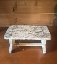 Hungarian Antique Wooden Step Stool Riser Footstool Primitive Decor All Original picture