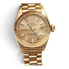 Rolex Ladies Datejust 18K Yellow Gold President Automatic Watch 6917 Circa 1979 picture