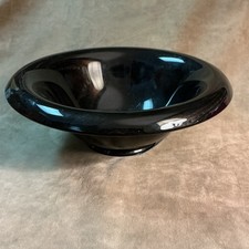 1930’s Fenton Art Glass Ebony Black Rolled Edge Console Bowl/vase picture
