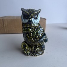 Vintage Ceramic Rubens 5135 Japan Green Owl Planter Vase Rare Vintage Japanese picture