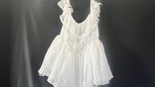 SHEIN BAE Curve White Swiss Dot Ruffle Mini Dress 2XL picture