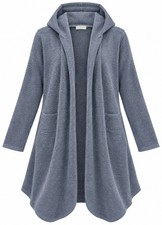 Women's Vine Street Blue Hooded Cardigan Sweater Size XL 439 picture