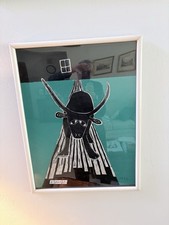 Alfonsas Dargis Lithuanian Modernist Bull Print c.1993 Mid-Century Art Framed picture