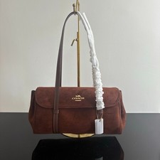 NWT CDB06 Bridget Shoulder Bag In Suede Maple picture