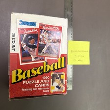 1990 Donruss Baseball Puzzle & Cards Box 36 Wax Packs Ken Griffey Diamond Kings picture