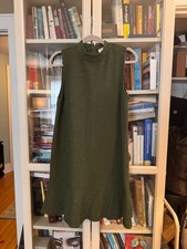 NWT Ann Taylor Loft sleeveless green boucle flare dress - sz 12 picture