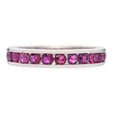 Vintage 14k White Gold 0.78tcw Ruby Eternity Band picture