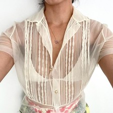 Vintage sheer cream blouse major picture