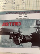 Bank ledger from Justified the series with COA memorbilia picture