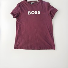Hugo Boss Logo Graphic T-Shirt Maroon Regular fit Size Large picture