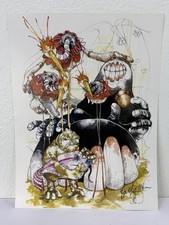 Zach Johnsen Signed Surreal Creature Art Print Zenvironments Lowbrow 13x17 Rare picture