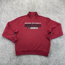VTG Indiana Hoosiers 1/4 Zip Pullover Sweatshirt Mens Large Sweater Sewn NCAA picture