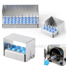 8/30Holes Dental FG RA Burs Sterilizing Disinfection Box Block Holder Steel picture