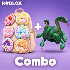 ROBLOX | Strawberry Prince Tin Badge Backpack + Medusa Snakes | Japan 7-Eleven picture