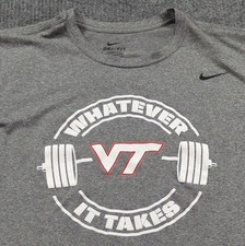 Virginia Tech Shirt Mens XL Gray Short Sleeve NCAA Football Hokies Nike picture