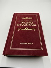 Vintage Avenel Shakespeare Complete Works Burgundy Suede Binding 1975 picture