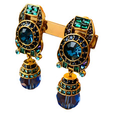 Vintage Statement Clip On Earrings For Women Geometric Rhinestone Crystal 1463 picture