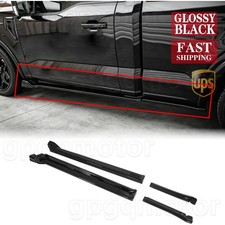 For Ford F-150 Shelby SuperSnake 21-24 Gloss Black MX Style Side Skirt Extension picture
