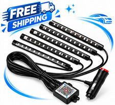Car LED Interior Lights with Music Sync  72 RGB LEDs, Bluetooth & Remote Control picture