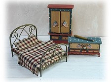Vtg Dollhouse Miniature Wood Metal RUSS Ode to America Bedroom Pieces YOU CHOOSE picture