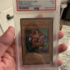 Konami Time Wizard MRD-065 Metal Raiders 1st Edition PSA English 2002 picture