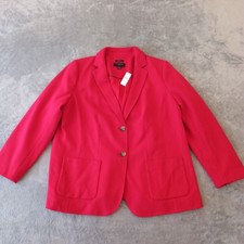Talbots Aberdeen Blazer Womens Plus Size 16W Red Two Button Single Vent New picture