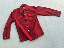 Vintage 1940s 50s McGregor Summit Needled Red Wool Shirt Jacket USA Mens Small picture