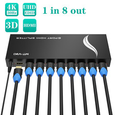 MT-VIKI 1 in 8 Out HDMI Splitter 4K 30hz 1x8 Multi Monitor 3D for Projector HDTV picture