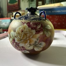 Antique NIPPON hand-painted porcelain bulbous vase-late 19th/early 20th cent. picture