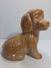 VINTAGE  FRANKOMA #385 TAN BROWN DOG BANK W/ STOPPER Granny Core Excellent  picture