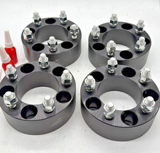 2” Wheel Spacers 5x4.5 5x114.3 82.5mm 1/2-20 Jeep Ford Black 4 Pieces picture
