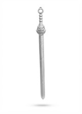 999 Pure Silver Hollow Sword Statue Pendant Gothic Amulet Collectible picture