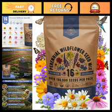 16 Perennial Wildflower Seed Mix - Non-GMO, Heirloom, 4oz for Indoor & Outdoor G picture