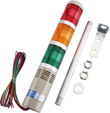 Industrial Signal Tower Light - 110VAC 3-Color LED Stack Flashing Warning Light picture
