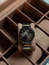 Bulova Modern 98C149 Men's Watch Black IP Gold Tone Multifunction Day Date 40mm picture