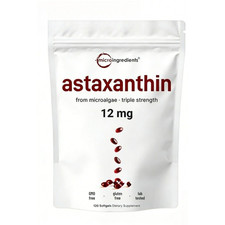 Micro Ingredients Astaxanthin 12mg Softgels Natural Microalgae Antioxidant picture