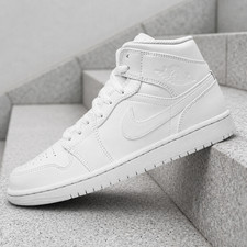 Nike Air Jordan 1 Mid Triple White 554724-136 Men's New picture