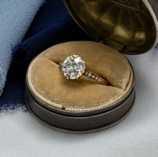 Vintage Reto Wedding Solitaire With Accent Ring 925 Silver 1.81 CT OEC CZ Stone picture