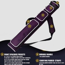 Champion 2X4,3x6 Purple Nylon Billiard Pool Cue Stick Hard Case 4S2B, 6S3B picture
