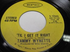 LOT OF 4 TAMMY WYNETTE 45's on EPIC 1970's picture
