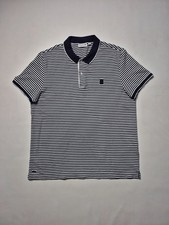 Lacoste Mens Striped Polo Shirt Size FR 7 US XXL Regular Fit Navy White Cotton picture